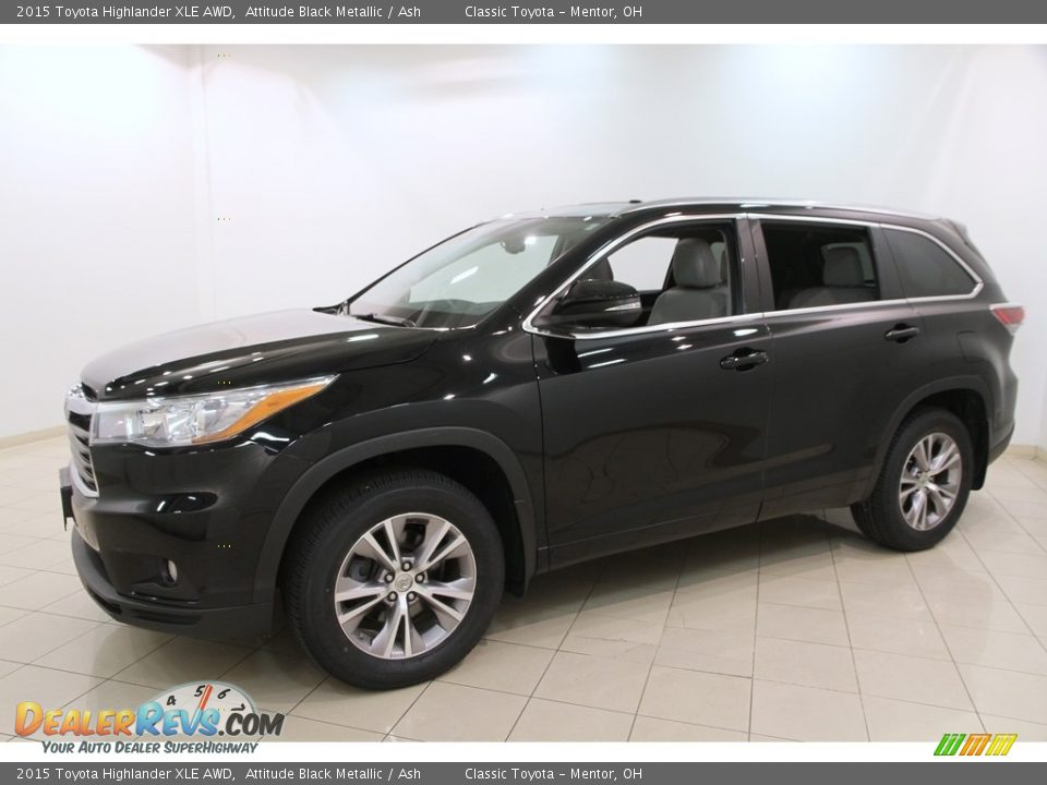 2015 Toyota Highlander XLE AWD Attitude Black Metallic / Ash Photo #3