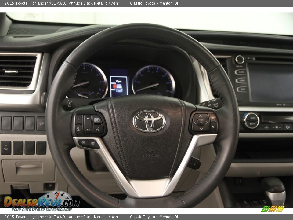 2015 Toyota Highlander XLE AWD Attitude Black Metallic / Ash Photo #6
