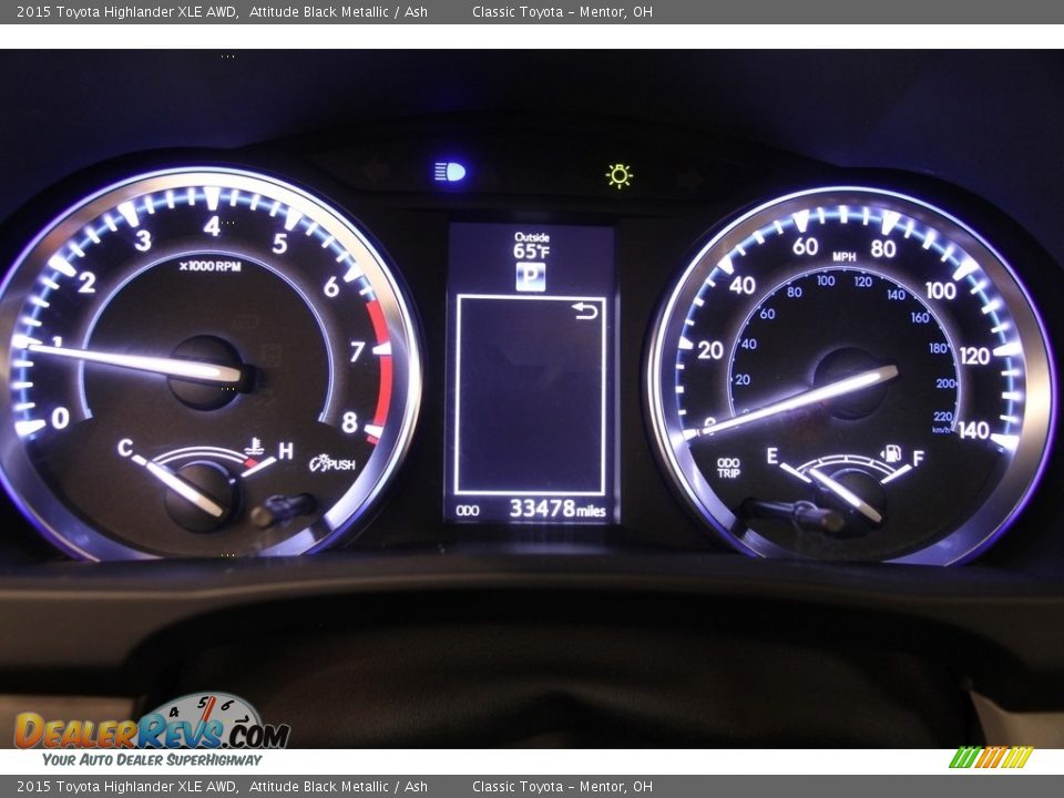 2015 Toyota Highlander XLE AWD Attitude Black Metallic / Ash Photo #8