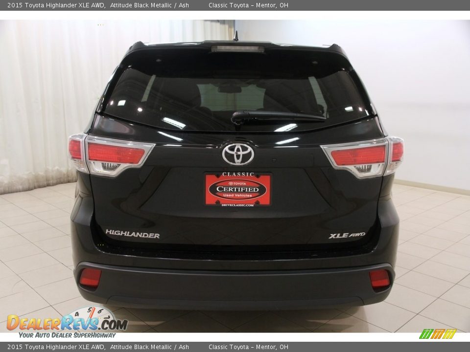 2015 Toyota Highlander XLE AWD Attitude Black Metallic / Ash Photo #19