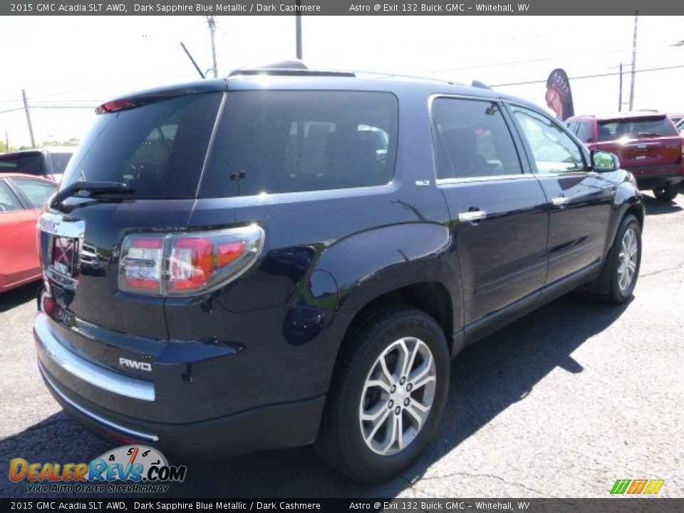 2015 GMC Acadia SLT AWD Dark Sapphire Blue Metallic / Dark Cashmere Photo #8