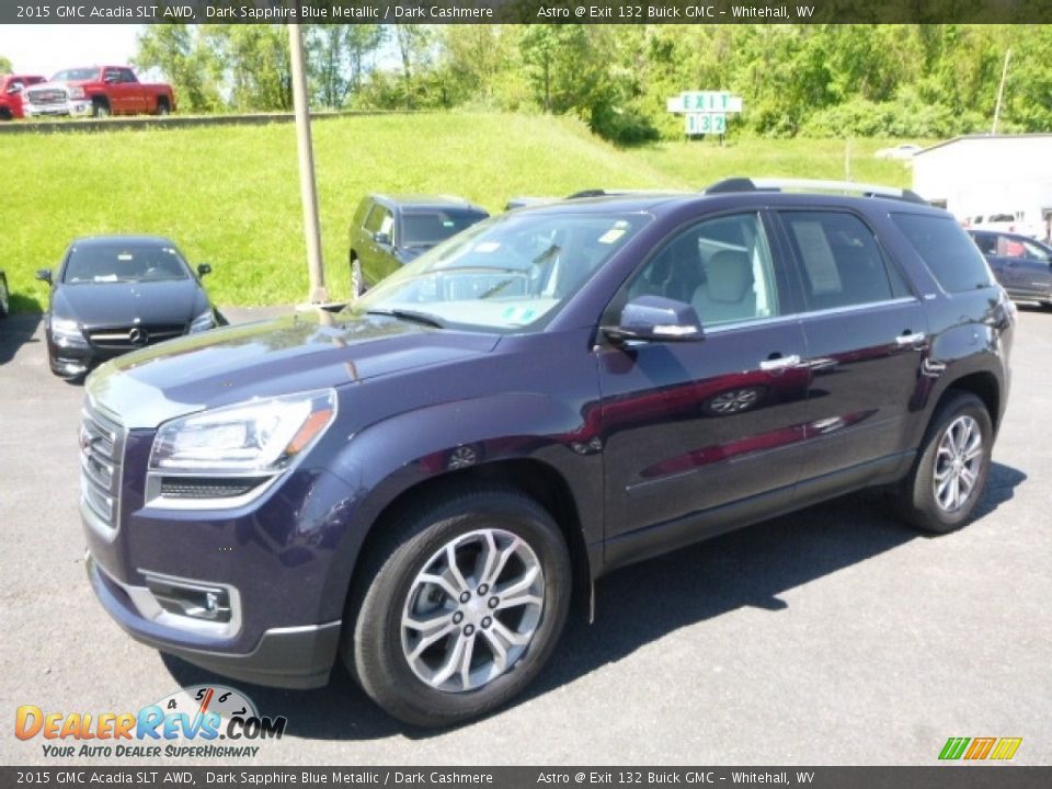 2015 GMC Acadia SLT AWD Dark Sapphire Blue Metallic / Dark Cashmere Photo #12
