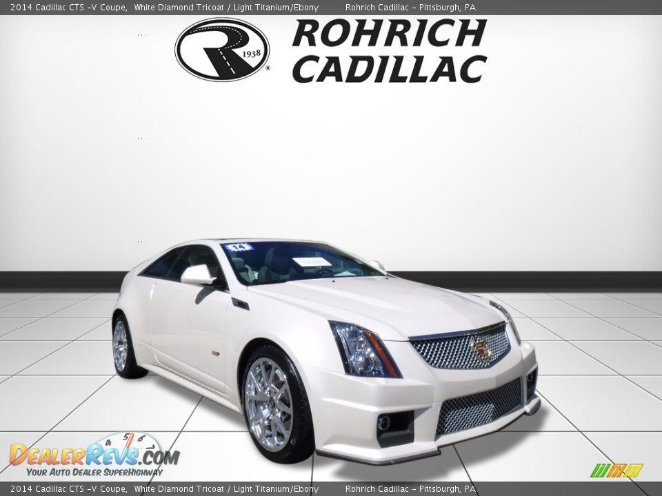 2014 Cadillac CTS -V Coupe White Diamond Tricoat / Light Titanium/Ebony Photo #7