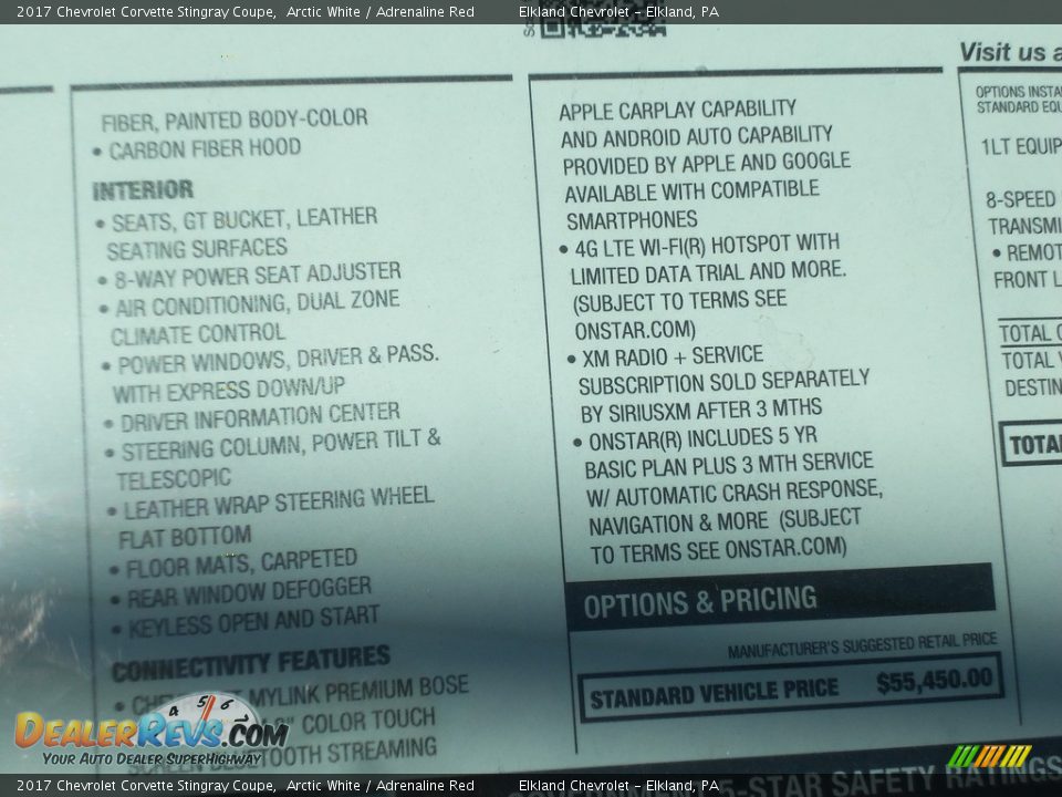 2017 Chevrolet Corvette Stingray Coupe Arctic White / Adrenaline Red Photo #13