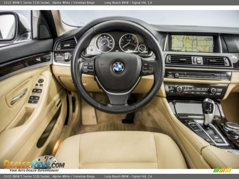2015 BMW 5 Series 528i Sedan Alpine White / Venetian Beige Photo #4
