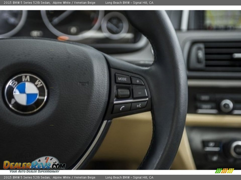 2015 BMW 5 Series 528i Sedan Alpine White / Venetian Beige Photo #14