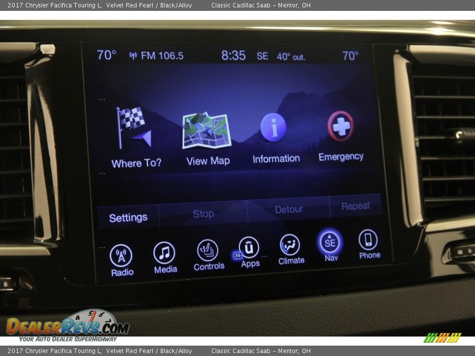 2017 Chrysler Pacifica Touring L Velvet Red Pearl / Black/Alloy Photo #10