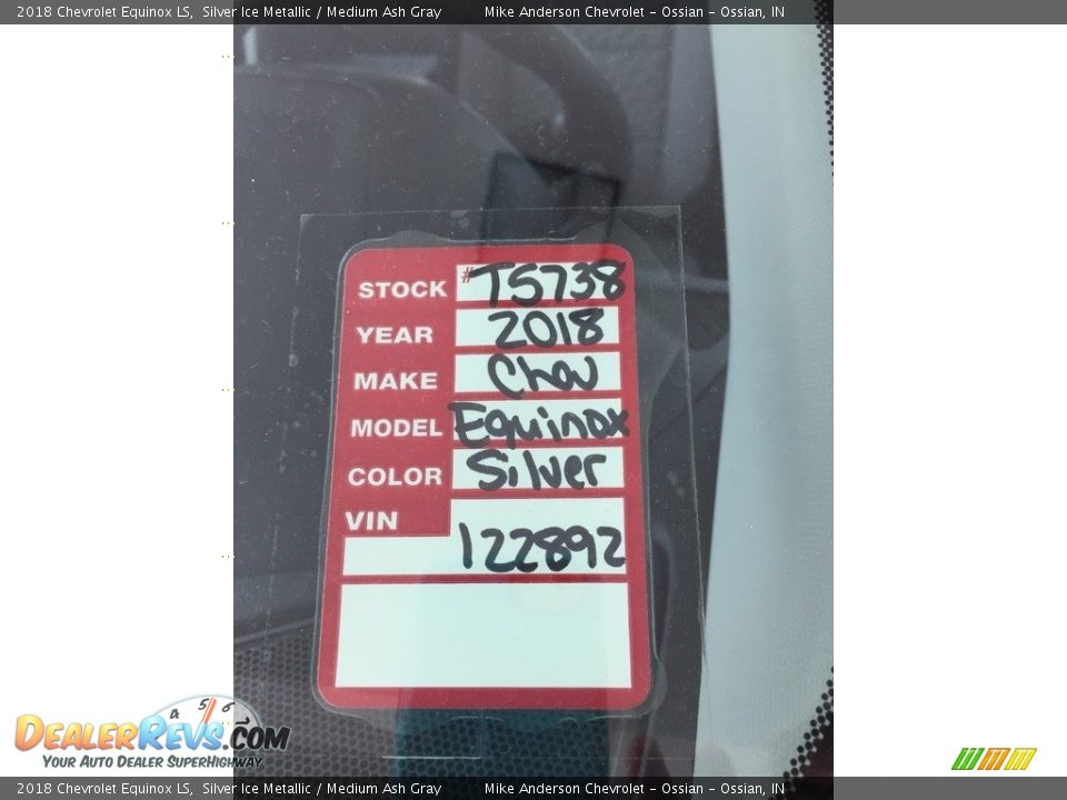 2018 Chevrolet Equinox LS Silver Ice Metallic / Medium Ash Gray Photo #23