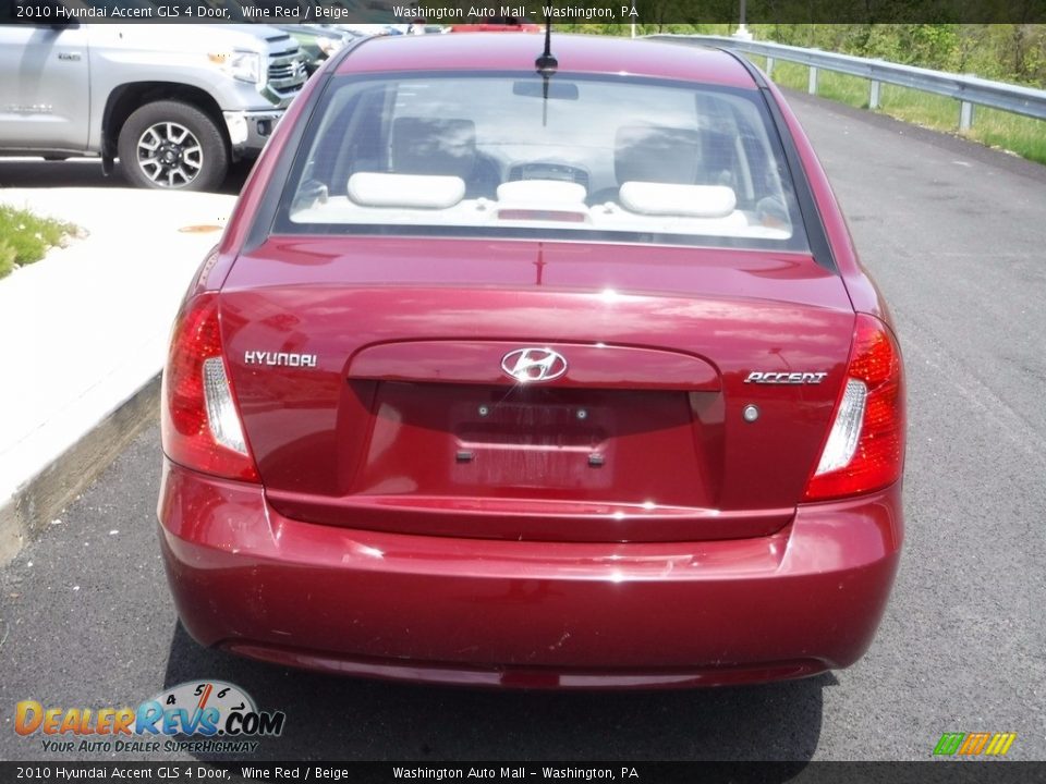 2010 Hyundai Accent GLS 4 Door Wine Red / Beige Photo #7