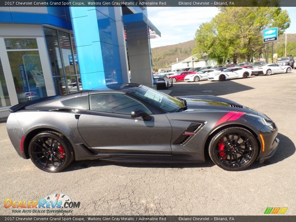 2017 Chevrolet Corvette Grand Sport Coupe Watkins Glen Gray Metallic / Adrenaline Red Photo #1