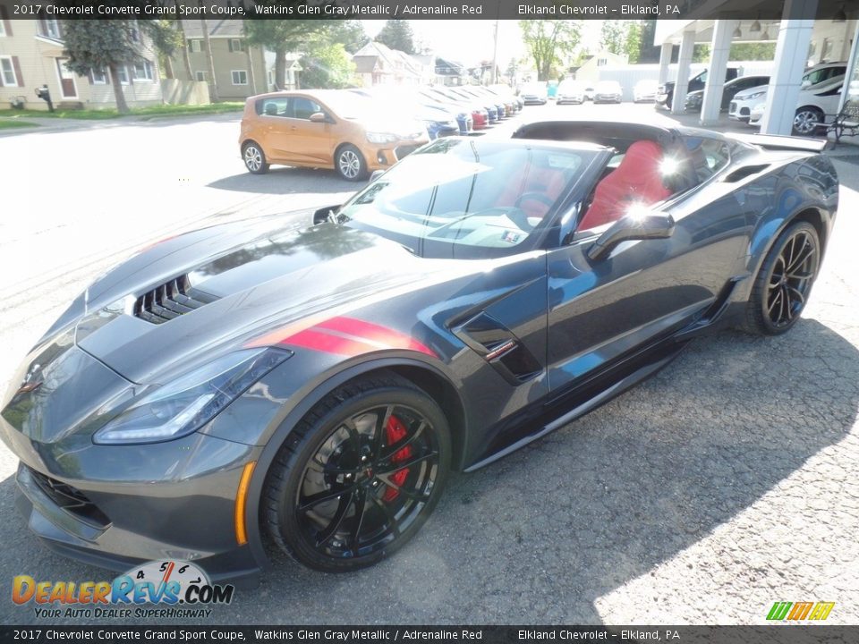 2017 Chevrolet Corvette Grand Sport Coupe Watkins Glen Gray Metallic / Adrenaline Red Photo #2