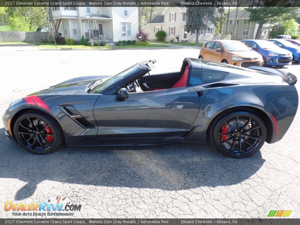 2017 Chevrolet Corvette Grand Sport Coupe Watkins Glen Gray Metallic / Adrenaline Red Photo #3