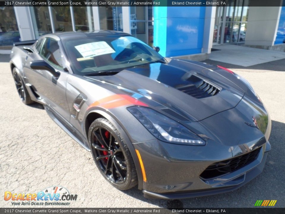 2017 Chevrolet Corvette Grand Sport Coupe Watkins Glen Gray Metallic / Adrenaline Red Photo #11