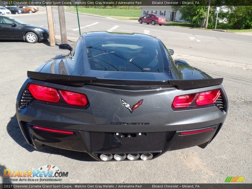 2017 Chevrolet Corvette Grand Sport Coupe Watkins Glen Gray Metallic / Adrenaline Red Photo #13