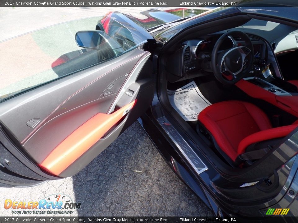 2017 Chevrolet Corvette Grand Sport Coupe Watkins Glen Gray Metallic / Adrenaline Red Photo #21