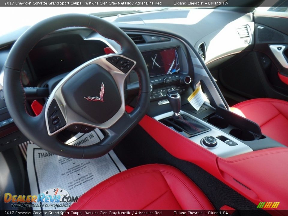 2017 Chevrolet Corvette Grand Sport Coupe Watkins Glen Gray Metallic / Adrenaline Red Photo #25