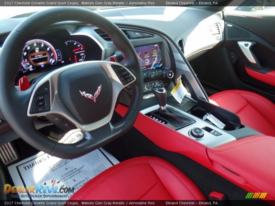 2017 Chevrolet Corvette Grand Sport Coupe Watkins Glen Gray Metallic / Adrenaline Red Photo #26