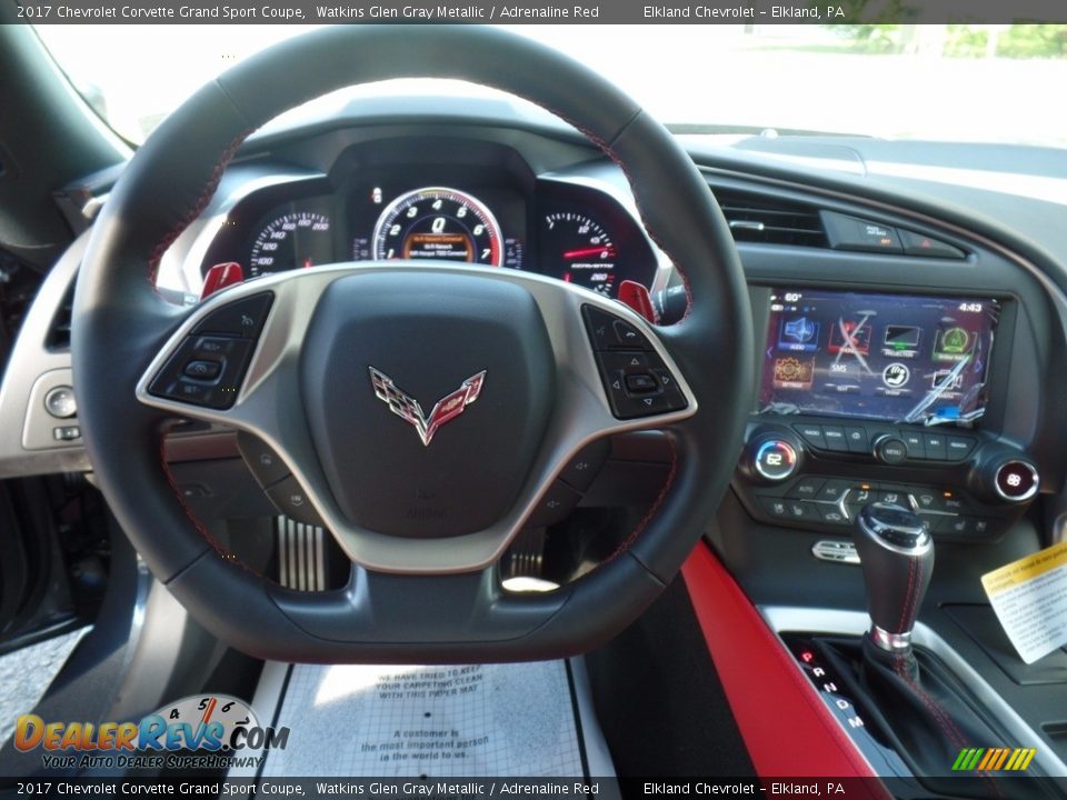 2017 Chevrolet Corvette Grand Sport Coupe Watkins Glen Gray Metallic / Adrenaline Red Photo #27