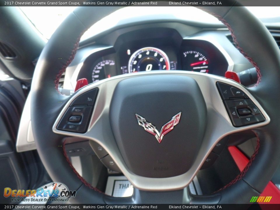 2017 Chevrolet Corvette Grand Sport Coupe Watkins Glen Gray Metallic / Adrenaline Red Photo #28