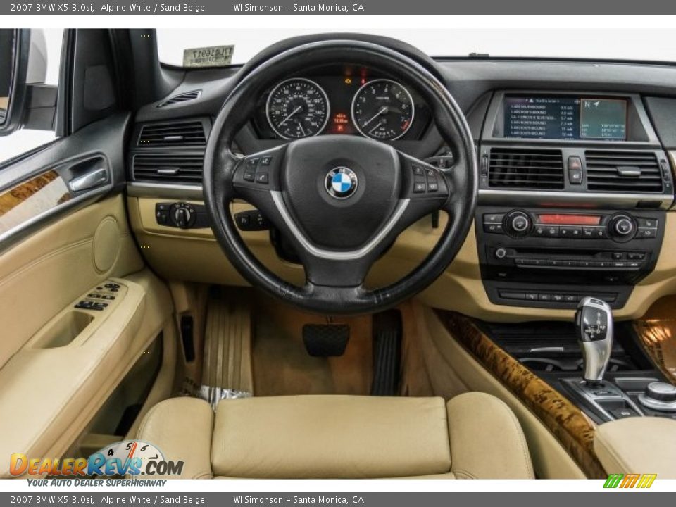 2007 BMW X5 3.0si Alpine White / Sand Beige Photo #4