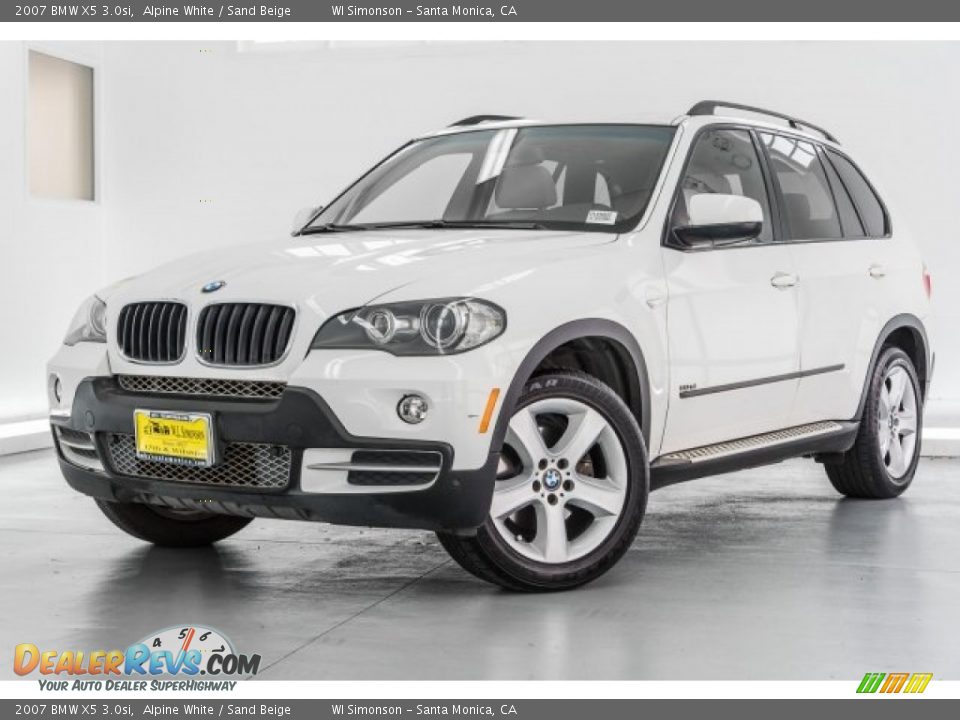 2007 BMW X5 3.0si Alpine White / Sand Beige Photo #12