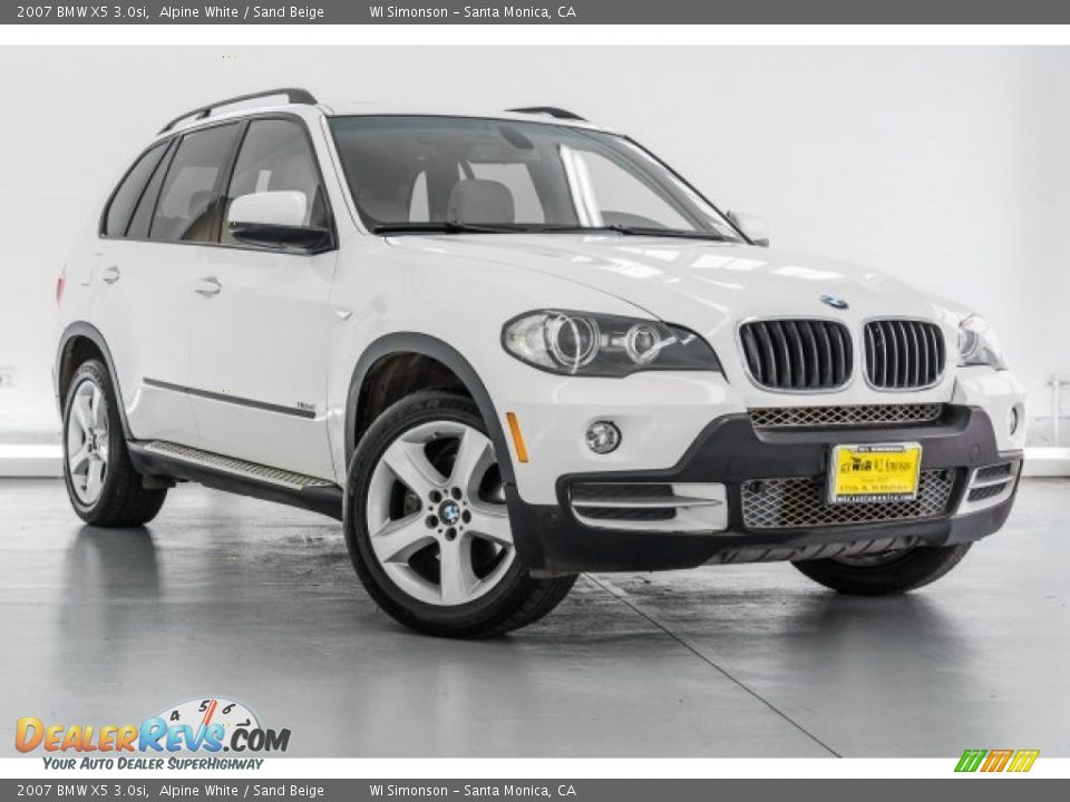 2007 BMW X5 3.0si Alpine White / Sand Beige Photo #15