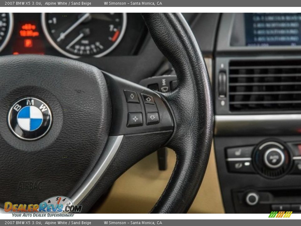 2007 BMW X5 3.0si Alpine White / Sand Beige Photo #17