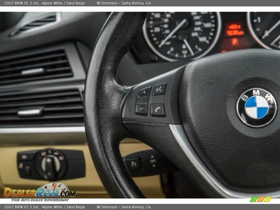 2007 BMW X5 3.0si Alpine White / Sand Beige Photo #18