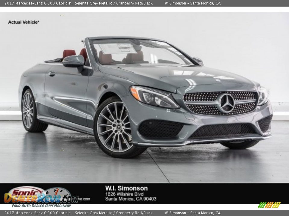 2017 Mercedes-Benz C 300 Cabriolet Selenite Grey Metallic / Cranberry Red/Black Photo #1