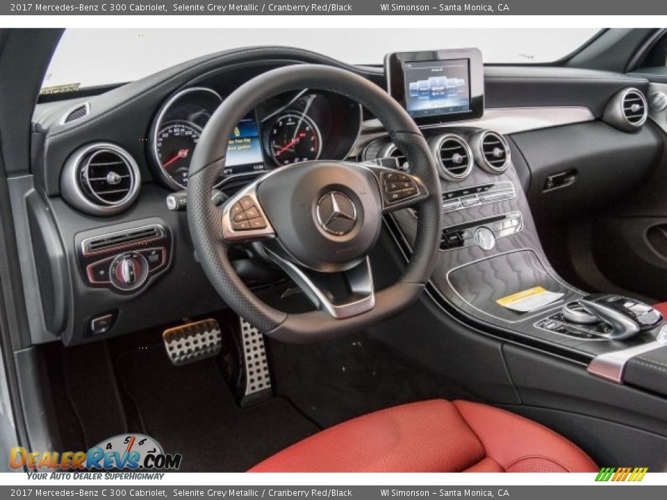 2017 Mercedes-Benz C 300 Cabriolet Selenite Grey Metallic / Cranberry Red/Black Photo #6