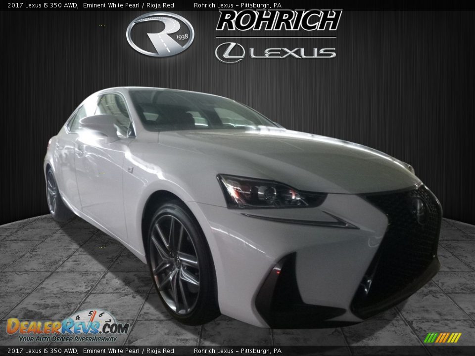 2017 Lexus IS 350 AWD Eminent White Pearl / Rioja Red Photo #1