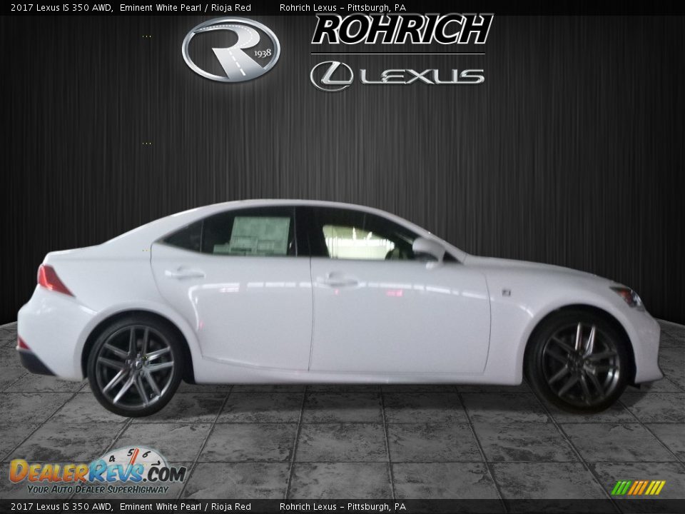 2017 Lexus IS 350 AWD Eminent White Pearl / Rioja Red Photo #2