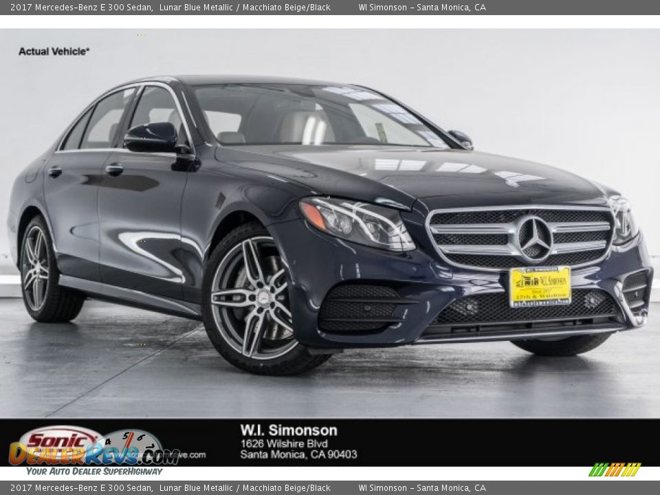 2017 Mercedes-Benz E 300 Sedan Lunar Blue Metallic / Macchiato Beige/Black Photo #1