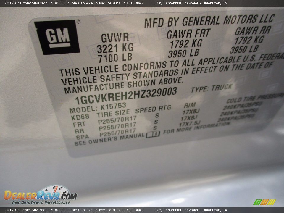 2017 Chevrolet Silverado 1500 LT Double Cab 4x4 Silver Ice Metallic / Jet Black Photo #19