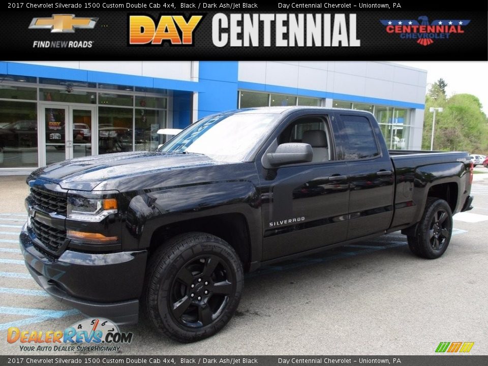 2017 Chevrolet Silverado 1500 Custom Double Cab 4x4 Black / Dark Ash/Jet Black Photo #1
