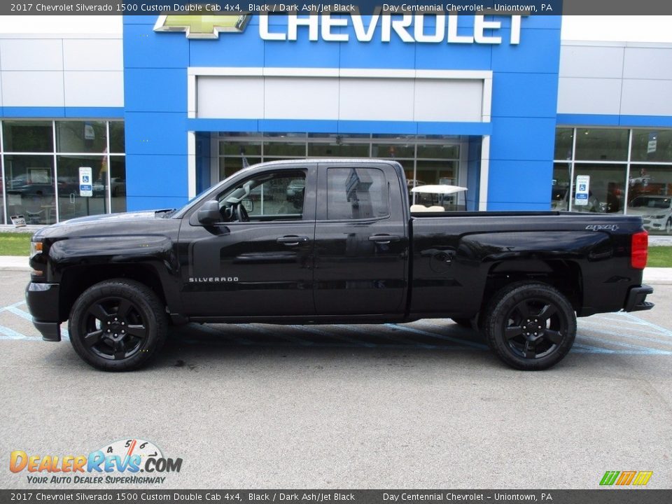 2017 Chevrolet Silverado 1500 Custom Double Cab 4x4 Black / Dark Ash/Jet Black Photo #2