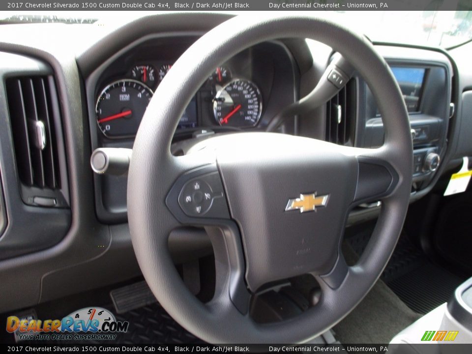 2017 Chevrolet Silverado 1500 Custom Double Cab 4x4 Black / Dark Ash/Jet Black Photo #15