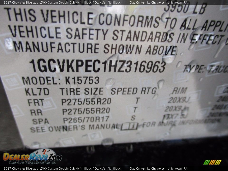 2017 Chevrolet Silverado 1500 Custom Double Cab 4x4 Black / Dark Ash/Jet Black Photo #19