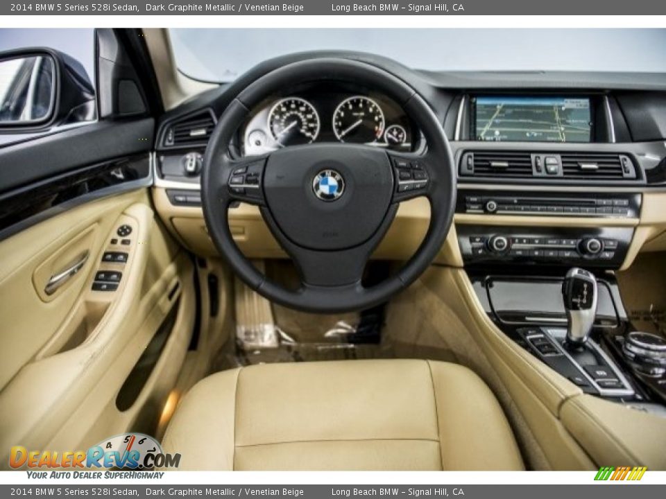 2014 BMW 5 Series 528i Sedan Dark Graphite Metallic / Venetian Beige Photo #4
