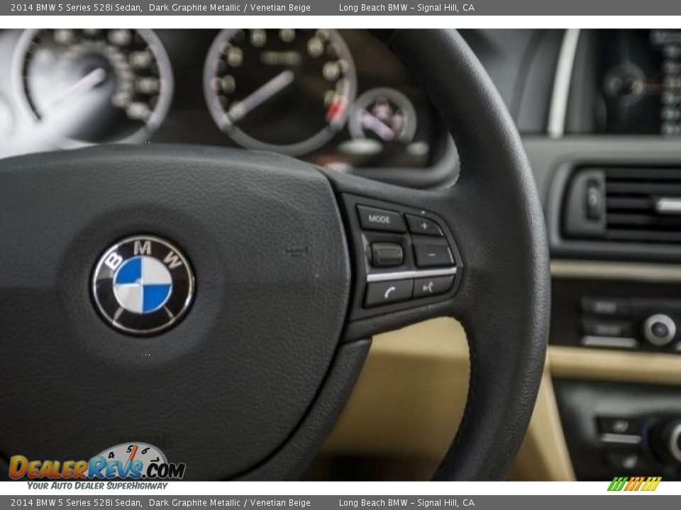 2014 BMW 5 Series 528i Sedan Dark Graphite Metallic / Venetian Beige Photo #14