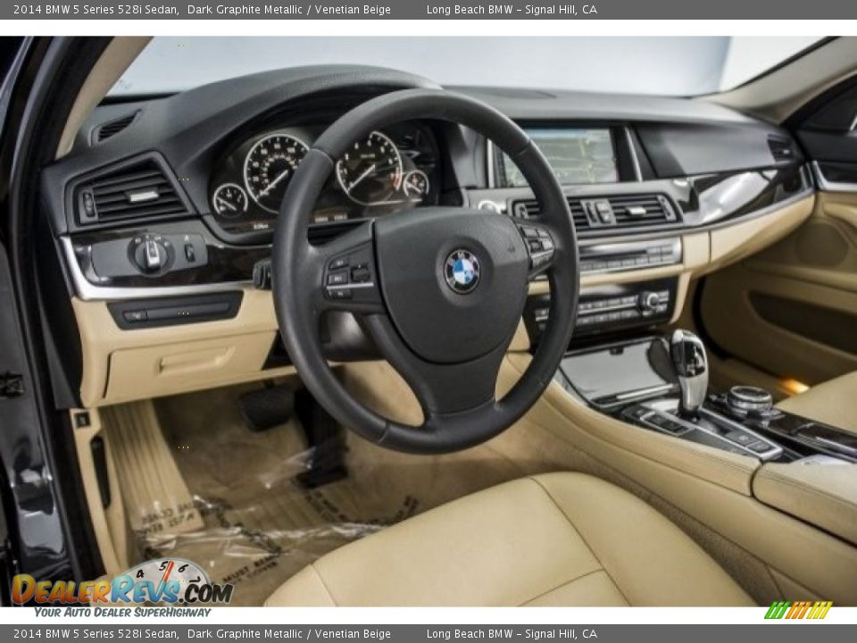 2014 BMW 5 Series 528i Sedan Dark Graphite Metallic / Venetian Beige Photo #15