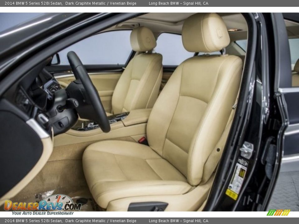 2014 BMW 5 Series 528i Sedan Dark Graphite Metallic / Venetian Beige Photo #28