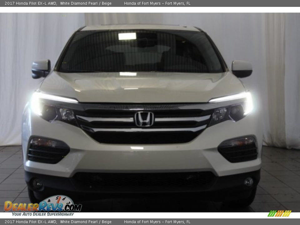 2017 Honda Pilot EX-L AWD White Diamond Pearl / Beige Photo #4