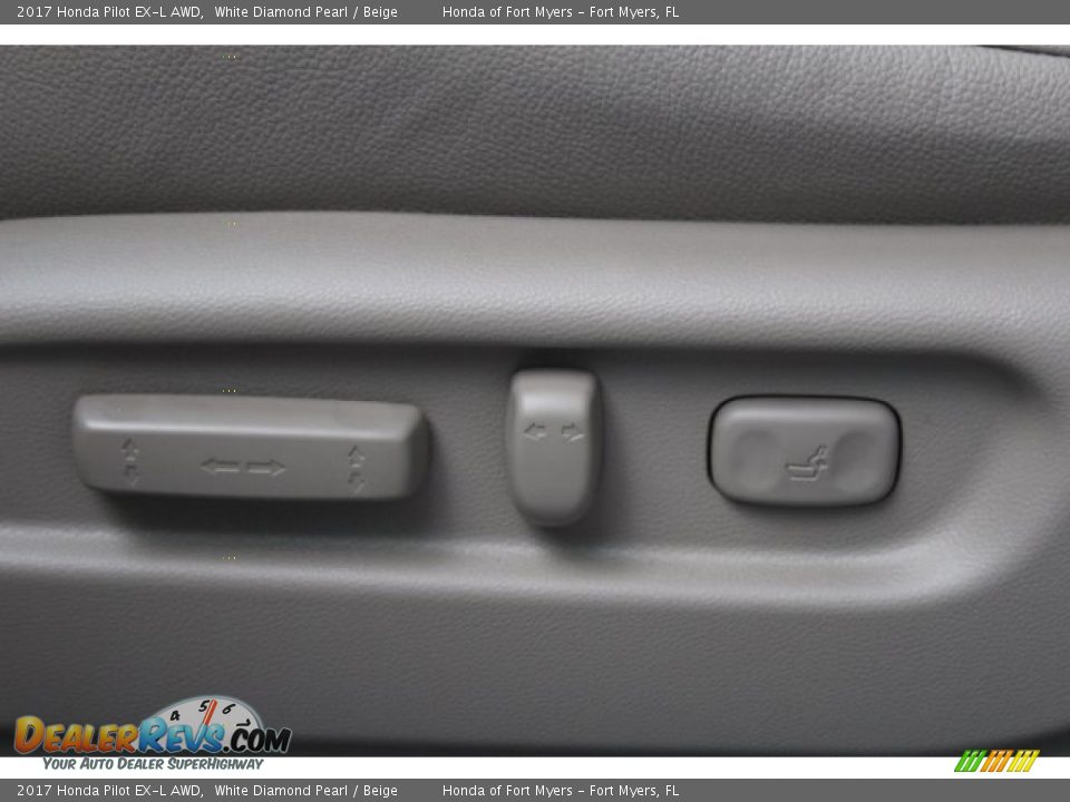 2017 Honda Pilot EX-L AWD White Diamond Pearl / Beige Photo #7