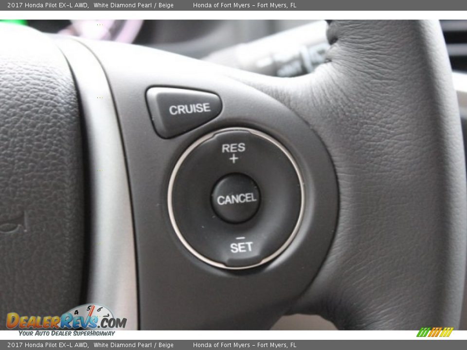 2017 Honda Pilot EX-L AWD White Diamond Pearl / Beige Photo #12