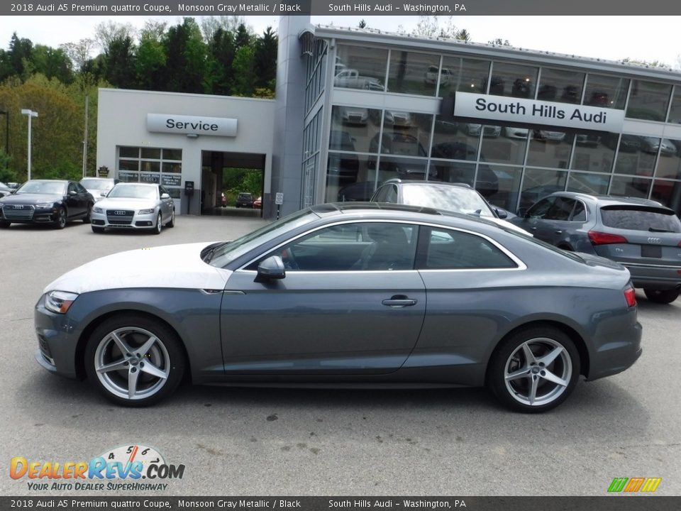 2018 Audi A5 Premium quattro Coupe Monsoon Gray Metallic / Black Photo #2