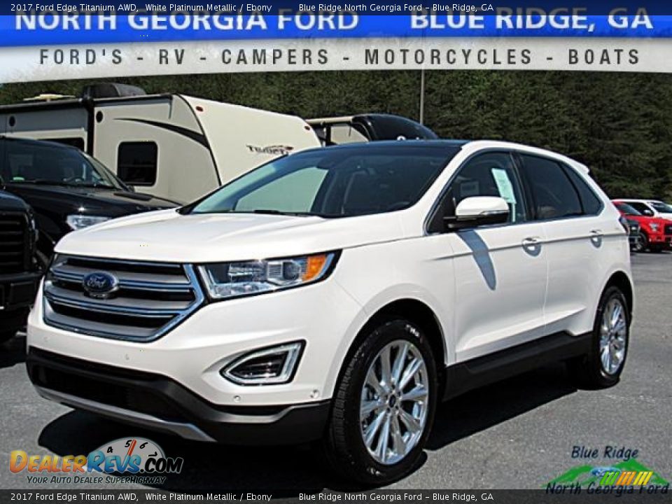 2017 Ford Edge Titanium AWD White Platinum Metallic / Ebony Photo #1