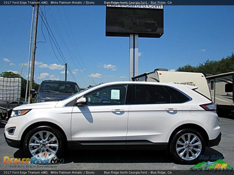 2017 Ford Edge Titanium AWD White Platinum Metallic / Ebony Photo #2