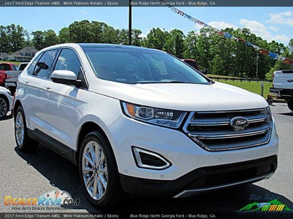2017 Ford Edge Titanium AWD White Platinum Metallic / Ebony Photo #7