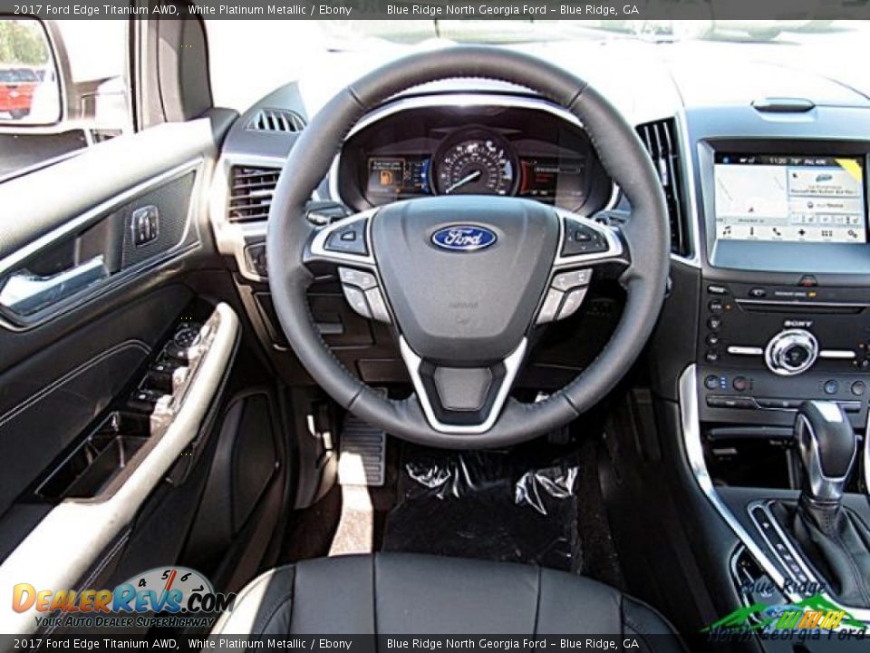 2017 Ford Edge Titanium AWD White Platinum Metallic / Ebony Photo #17